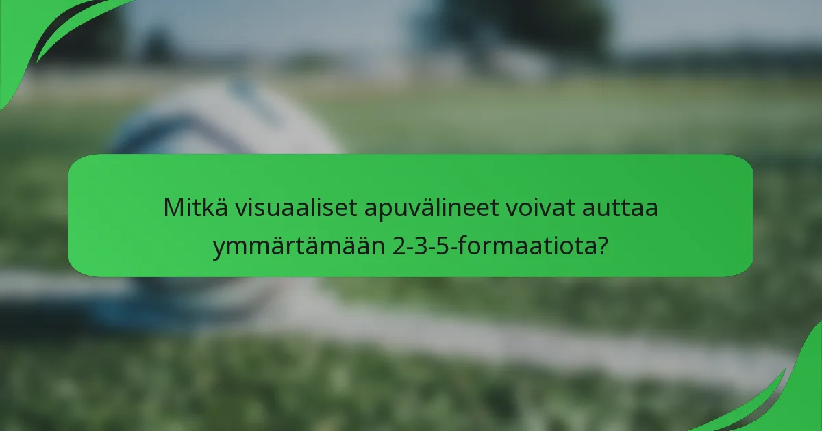 Mitkä visuaaliset apuvälineet voivat auttaa ymmärtämään 2-3-5-formaatiota?